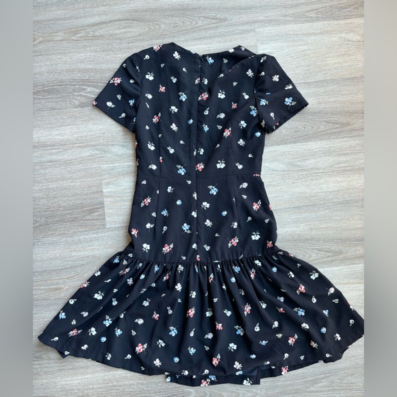 French Connection Black Floral Print Dress. Size 2. - Picture 4 of 5
